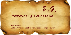Paczovszky Fausztina névjegykártya